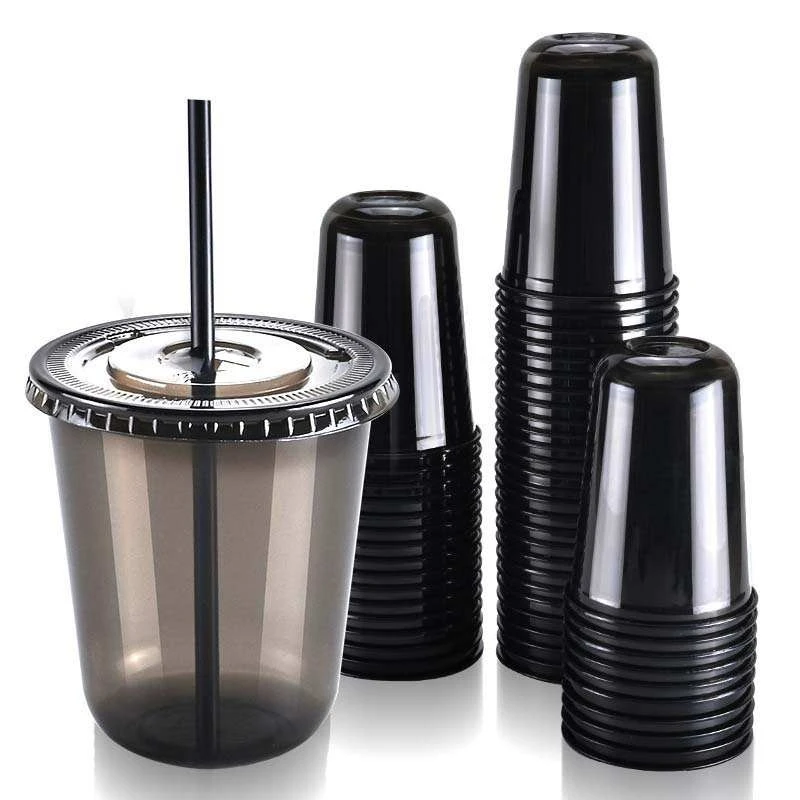 Disposable Black Cold Drink Plastic Cups